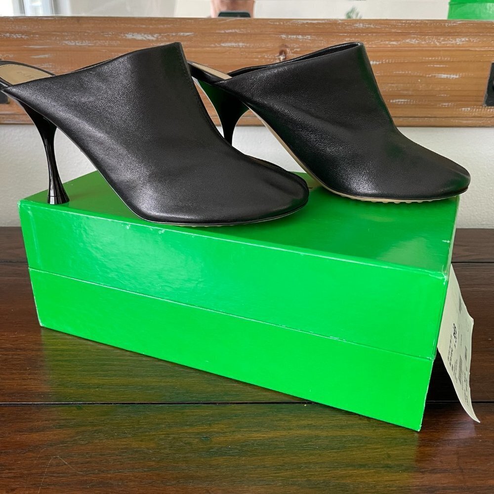 BOTTEGA VENETA 667191 Cocktail Stretch Black Leather Mule Pumps Shoes 36.5 - Picture 10 of 16